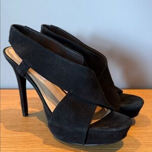 Diane Von Furstenberg Black Suede Heels